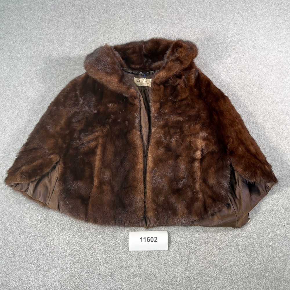 Vintage Duplers Fine Furs Fur Capelet Brown Shawl Collar Wrap Bolero 11602